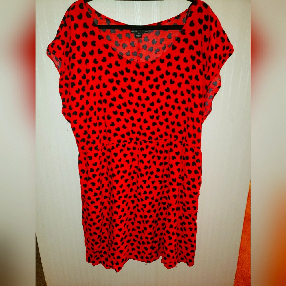 PO Forever 21 Red & Black Leopard Print Dress.  Size 3X.  Like New But Preowned